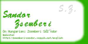 sandor zsemberi business card